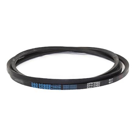 D&D SPA2982 Metric V-Belt, 2982mm Outside Length, 13 mm Top Width, 10 mm Thickness, 1 Ribs SPA2982